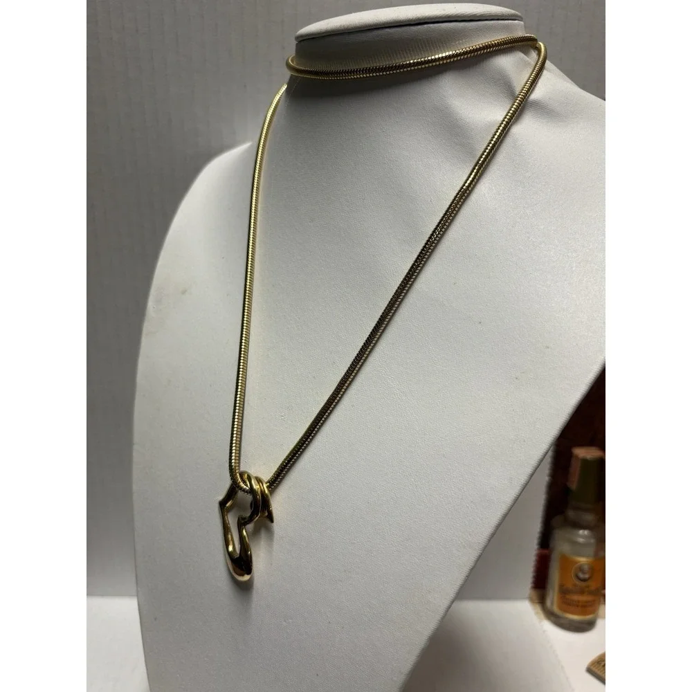 Necklace Gold Tone‎ Heart pendant shiny fashion jewerly
